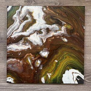12 x 12 Original Painting on Canvas | Acrylic Pouring Art | Abstract Fluid Art